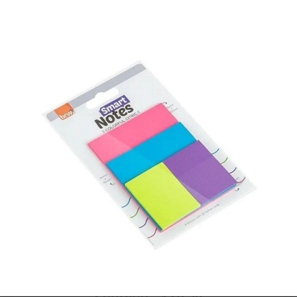 notas autoadhesivas BRW - fullcolors citrico 4 block tamaños diferentes de 25 hojas c/u