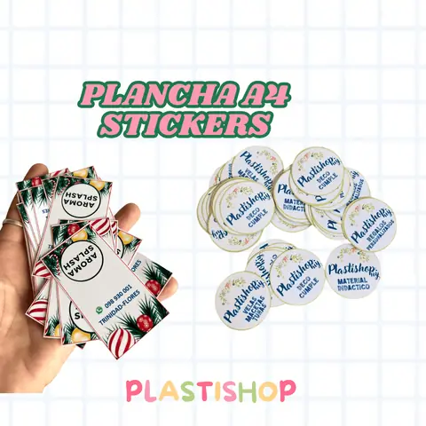 Plancha A4 stickers de papel adhesivo brillante