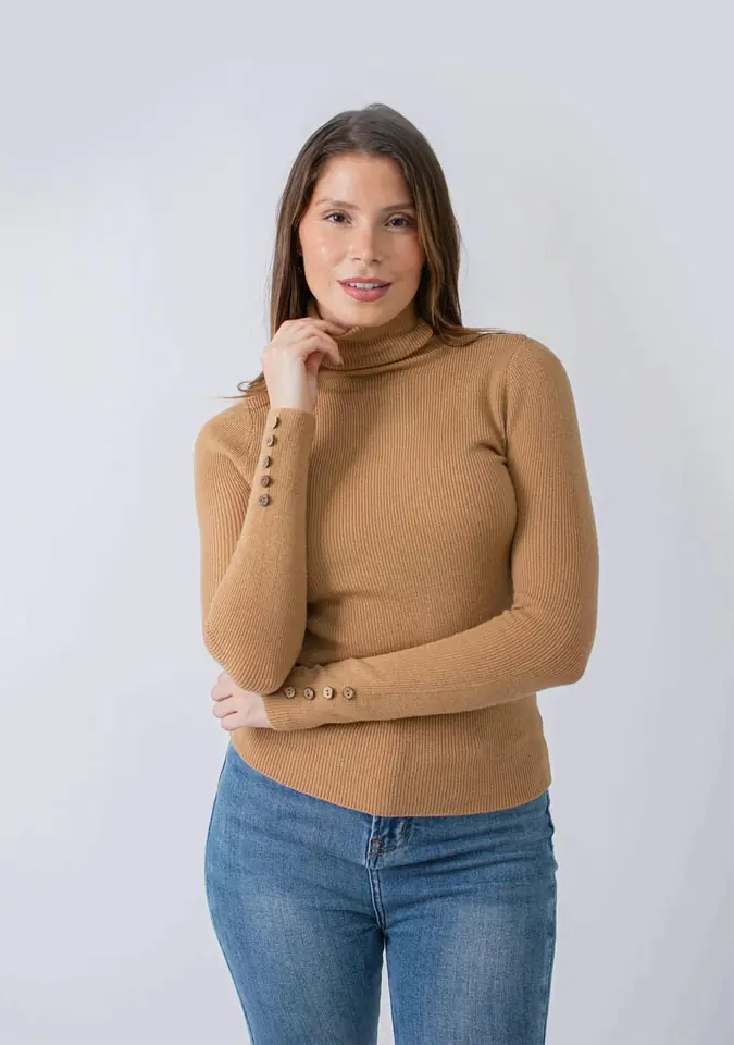 POLERA TEJIDA C/ BOTONES EN MANGA 7589