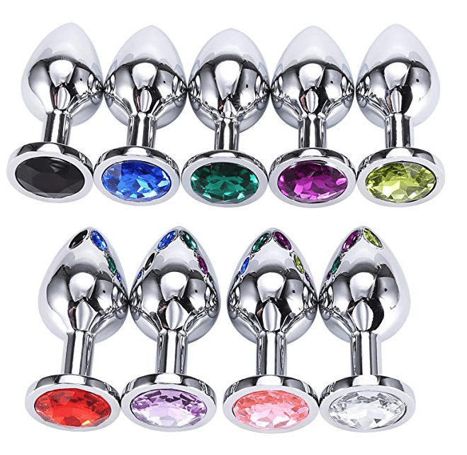 Plug Acero Enjoyado Cristal Colores  Elegante Anal 7cm ( P 117 )