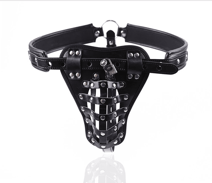 Cinturon De Castidad Masculino  Cuero Juego Sexual Bdsm ( P 19 )