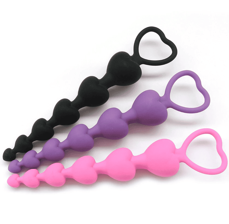 Bolas Anales Graduales de Silicona con Forma de Corazón