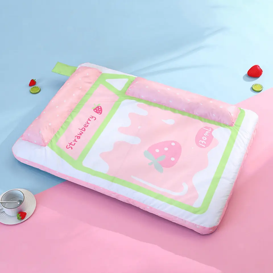 Colchoneta refrescante para verano. Cama grande 90x64x9 cm (Rosa)