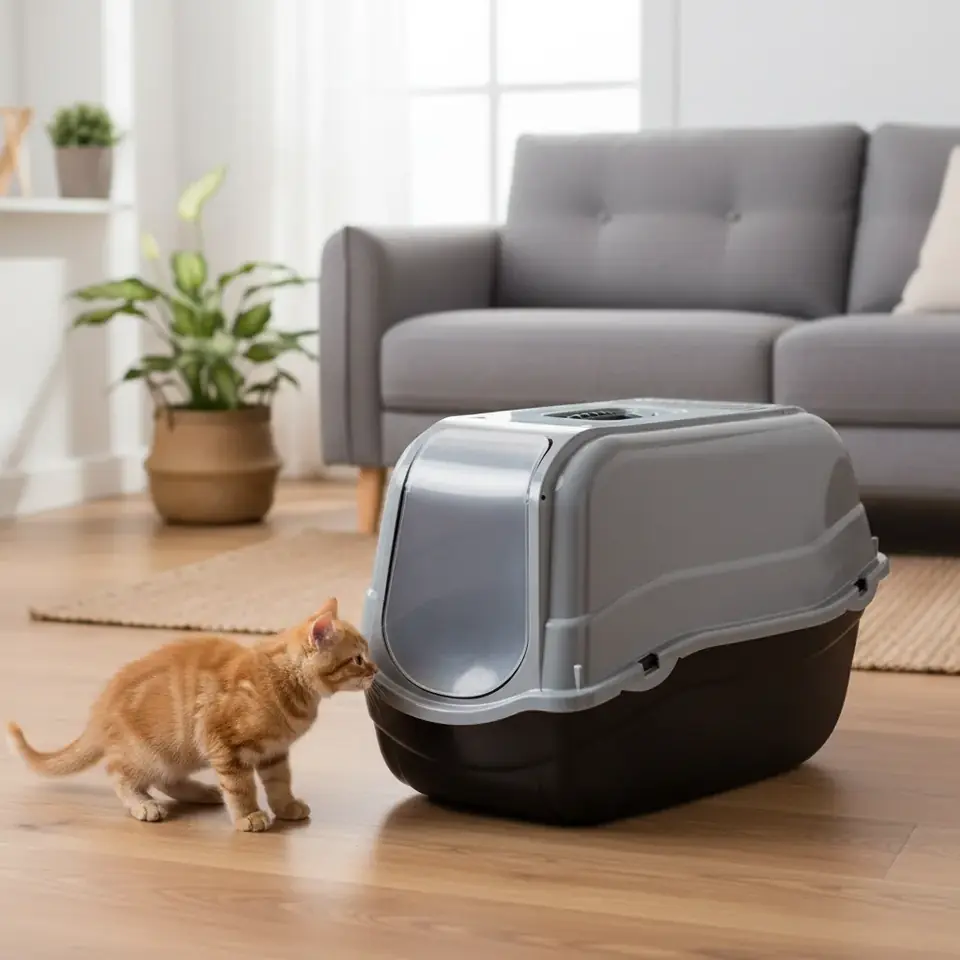 Sanitario arenero cerrado EcoLine Romeo 57x39x41cm. (Gris)