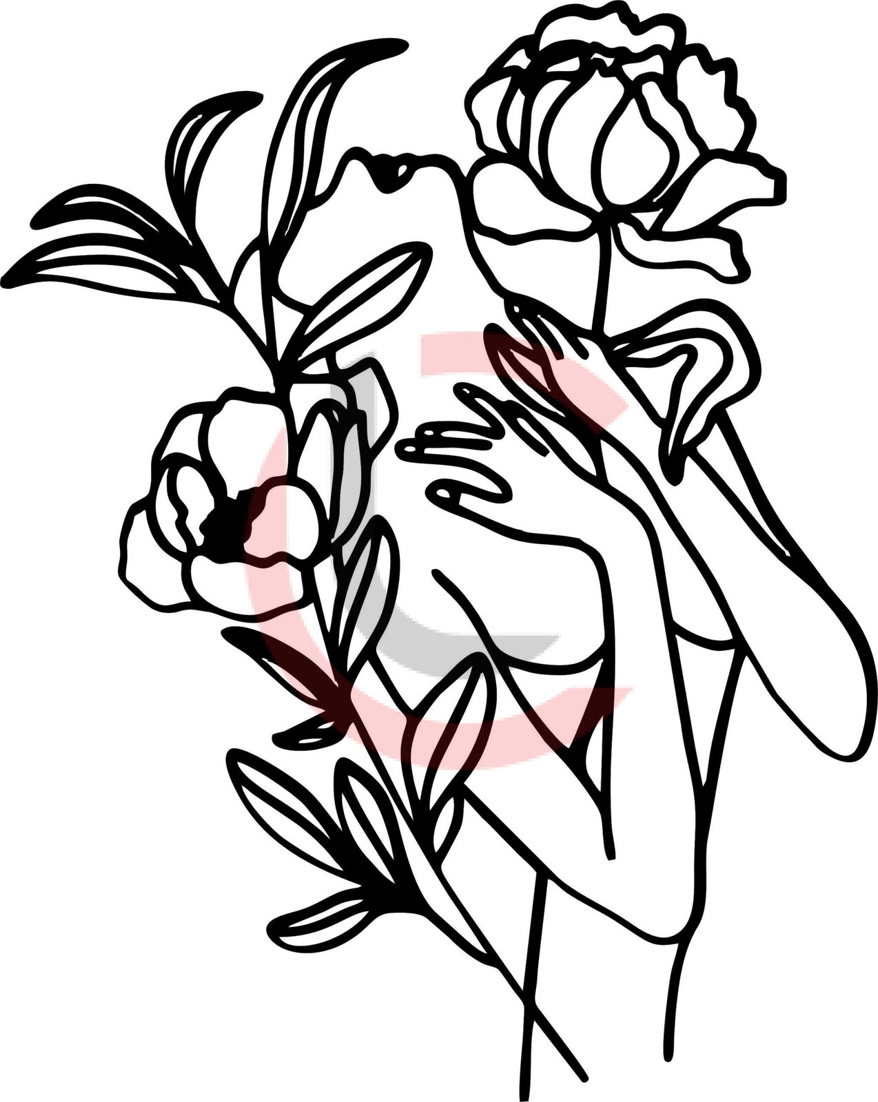 Cuadro mujer con flores