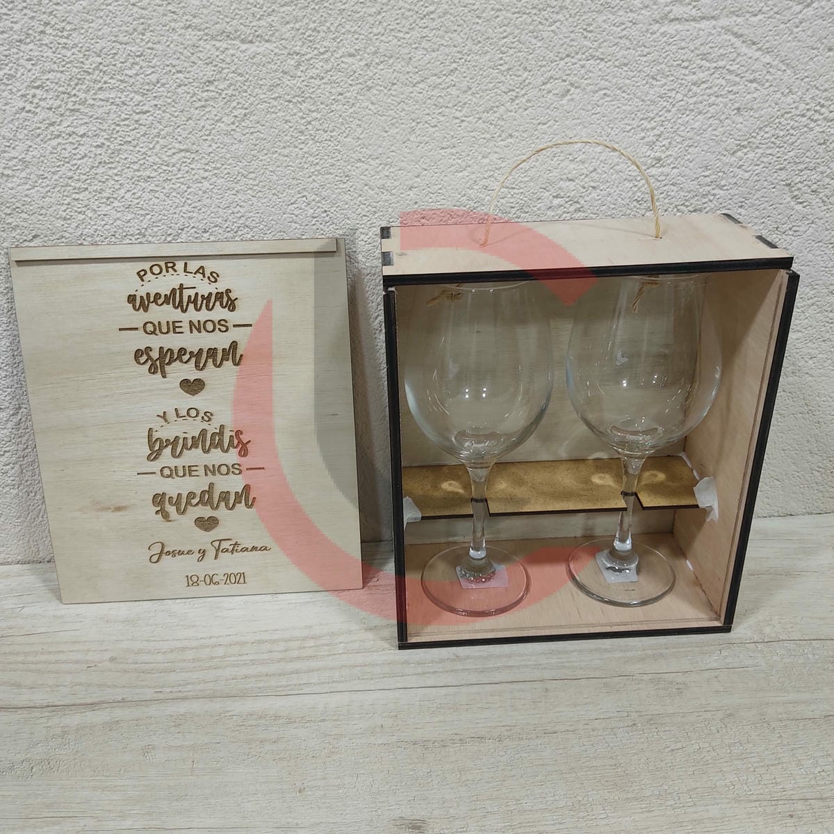 Caja porta copas + copas