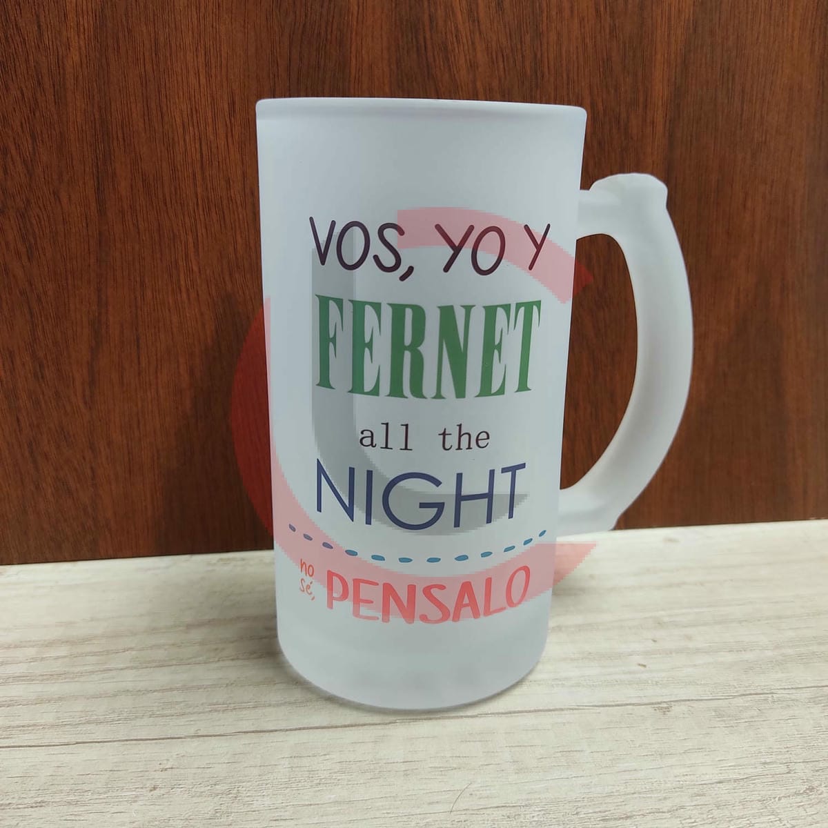 Jarra cervecera/fernet esmerilada sublimada
