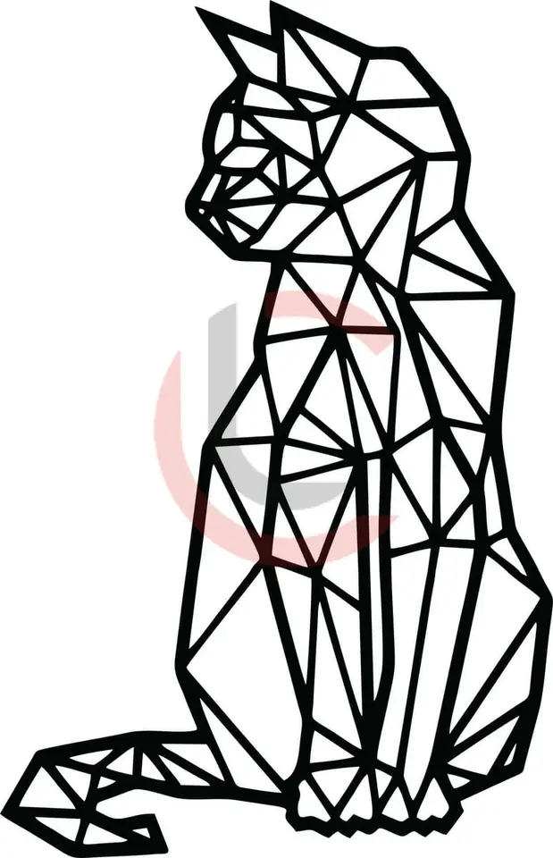 Cuadro gato geométrico