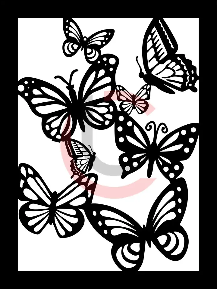Cuadro mariposas con marco