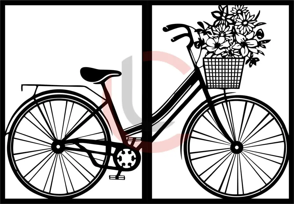Cuadro díptico bicicleta