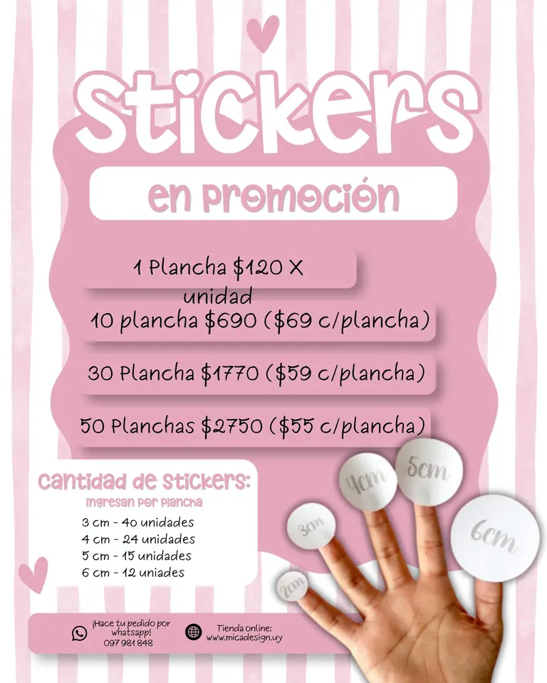 50 PLANCHAS DE STICKERS X $2750