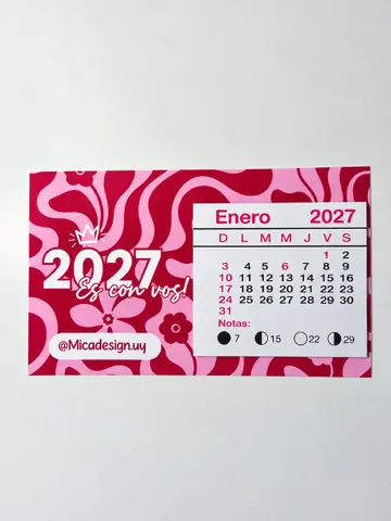 MINI CALENDARIOS 2027 - Modelo Rectangular Horizontal