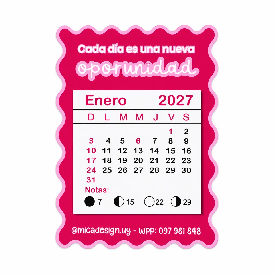 MINI CALENDARIOS 2027 - Modelo con ondas