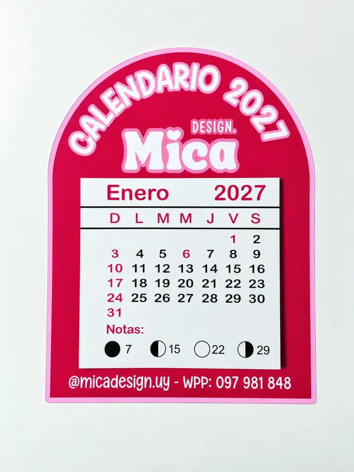 MINI CALENDARIOS 2027 - Modelo curvo