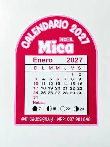 MINI CALENDARIOS 2027 - Modelo curvo