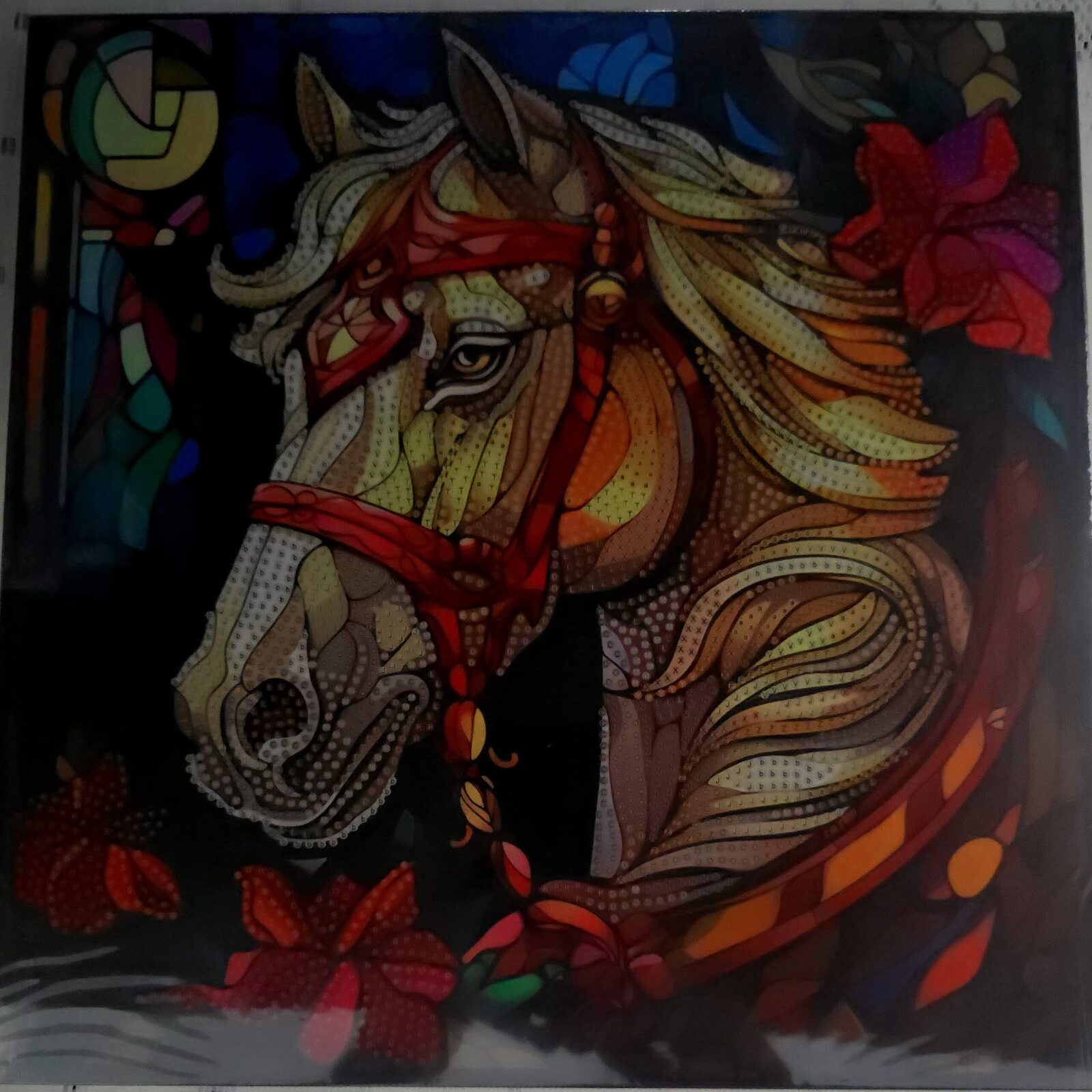 Cuadro, caballo mosaico.