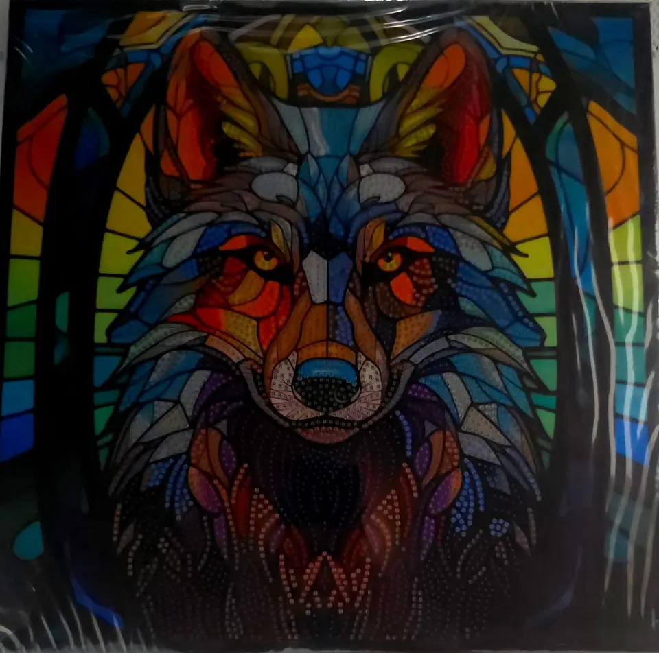 Cuadro, lobo mosaico.