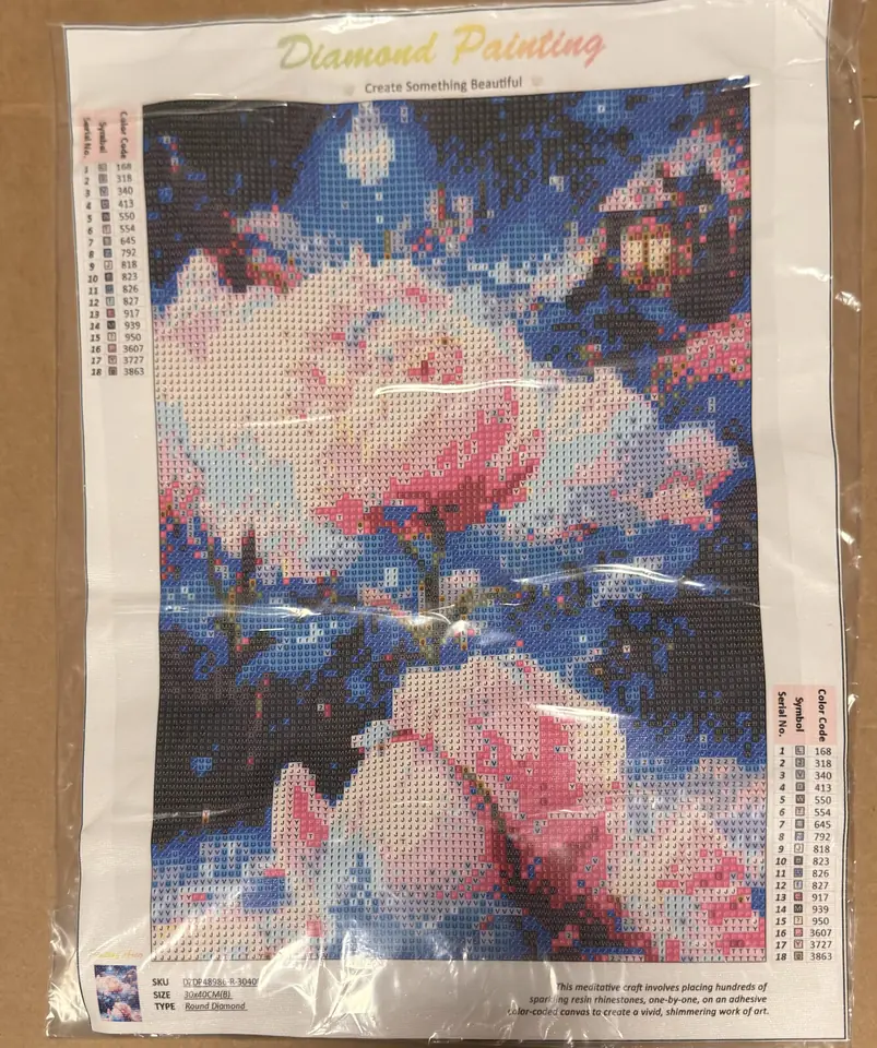 Paisaje con rosas rosadas.