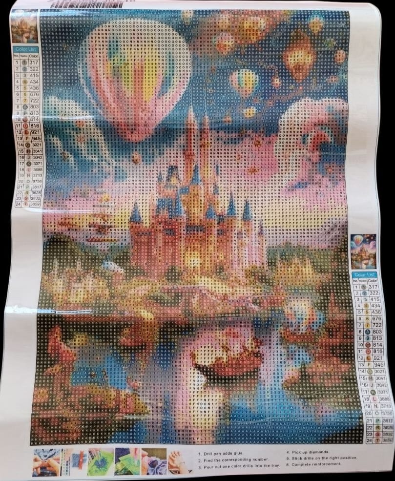 Paisaje con globo aerostático.