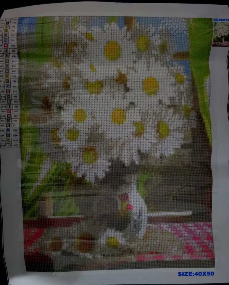 Florero con margaritas, de 40 x 50.