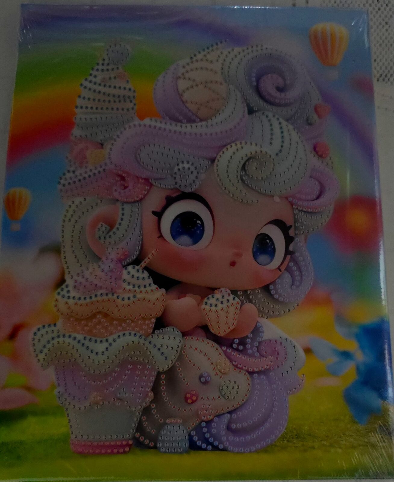 Cuadro muñeca, con helado.