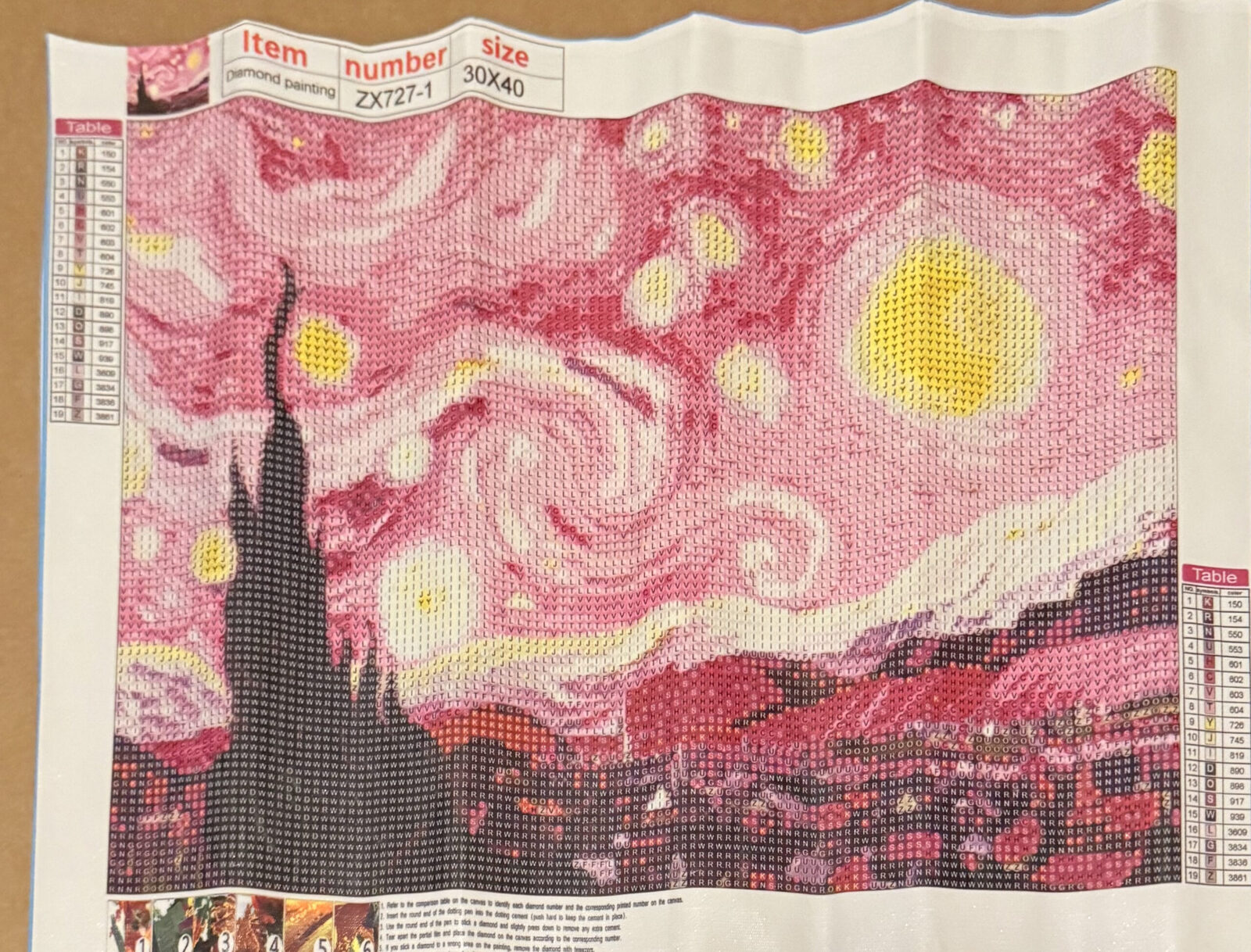 Noche estrellada rosada.