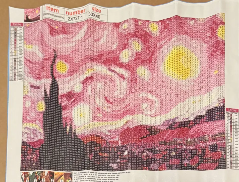 Noche estrellada rosada.
