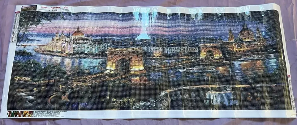 lienzo de ciudad  de Inglaterra de 40 x 100 cm.