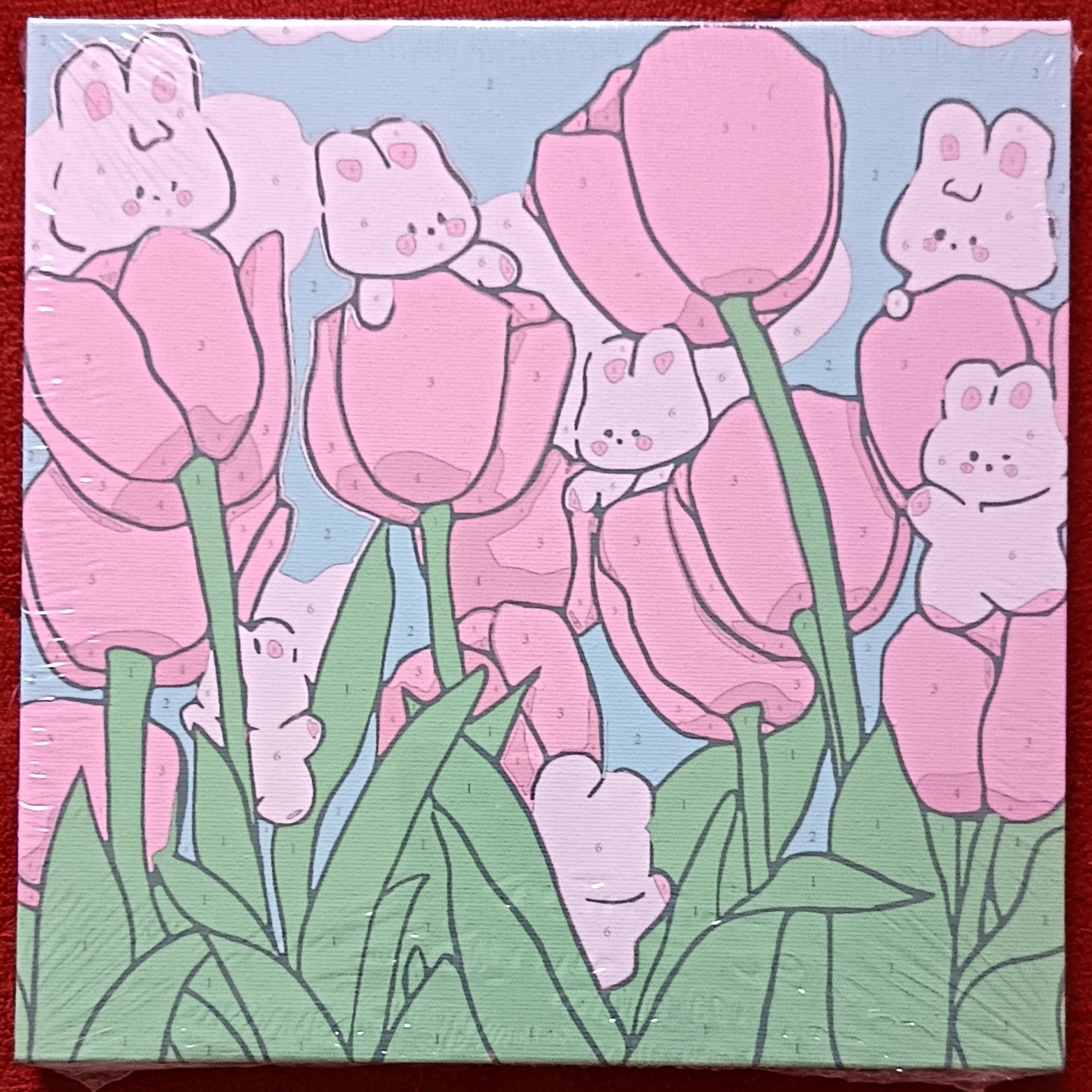 Tulipanes con conejos.