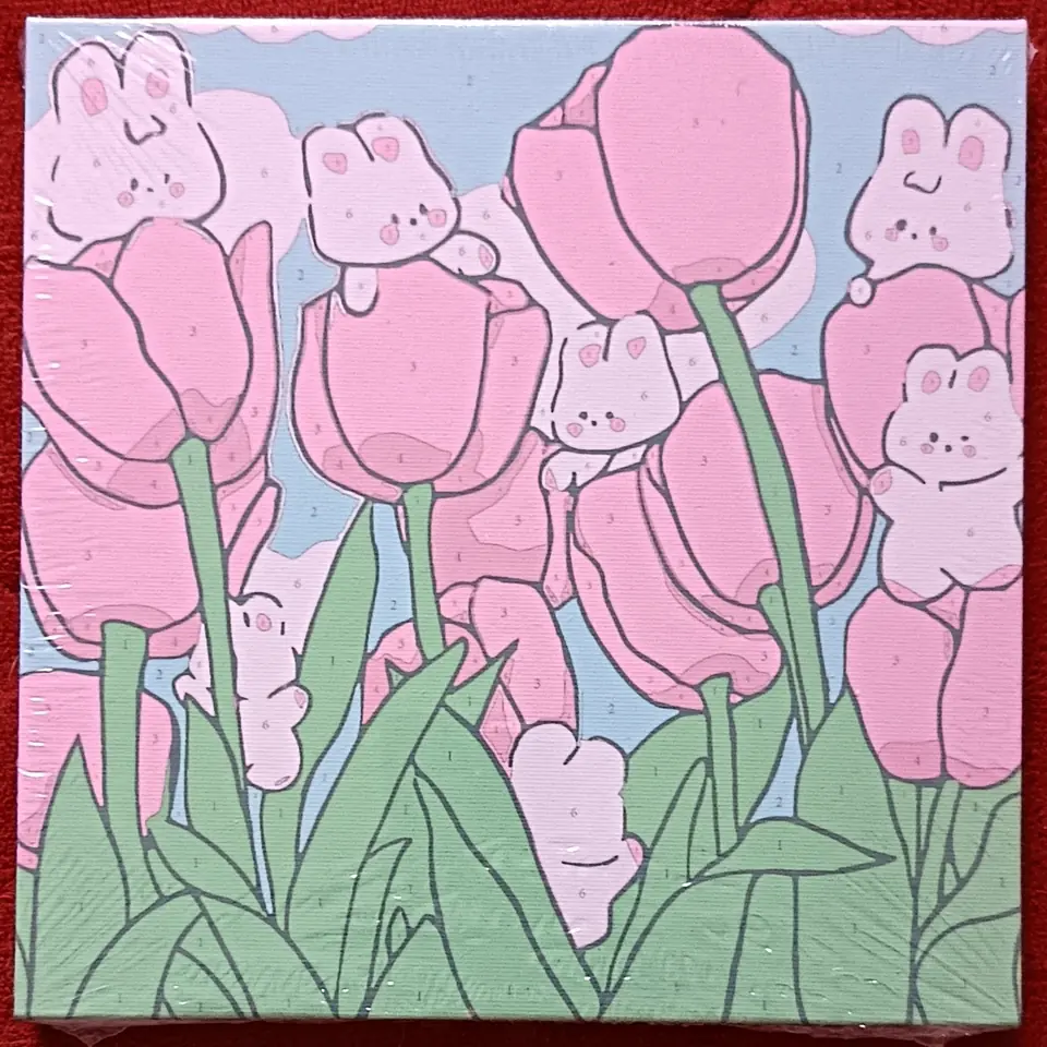 Tulipanes con conejos.