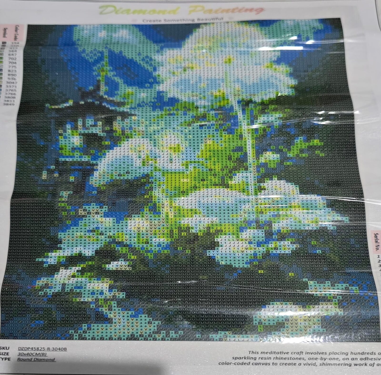 Flores blancas, con casa.