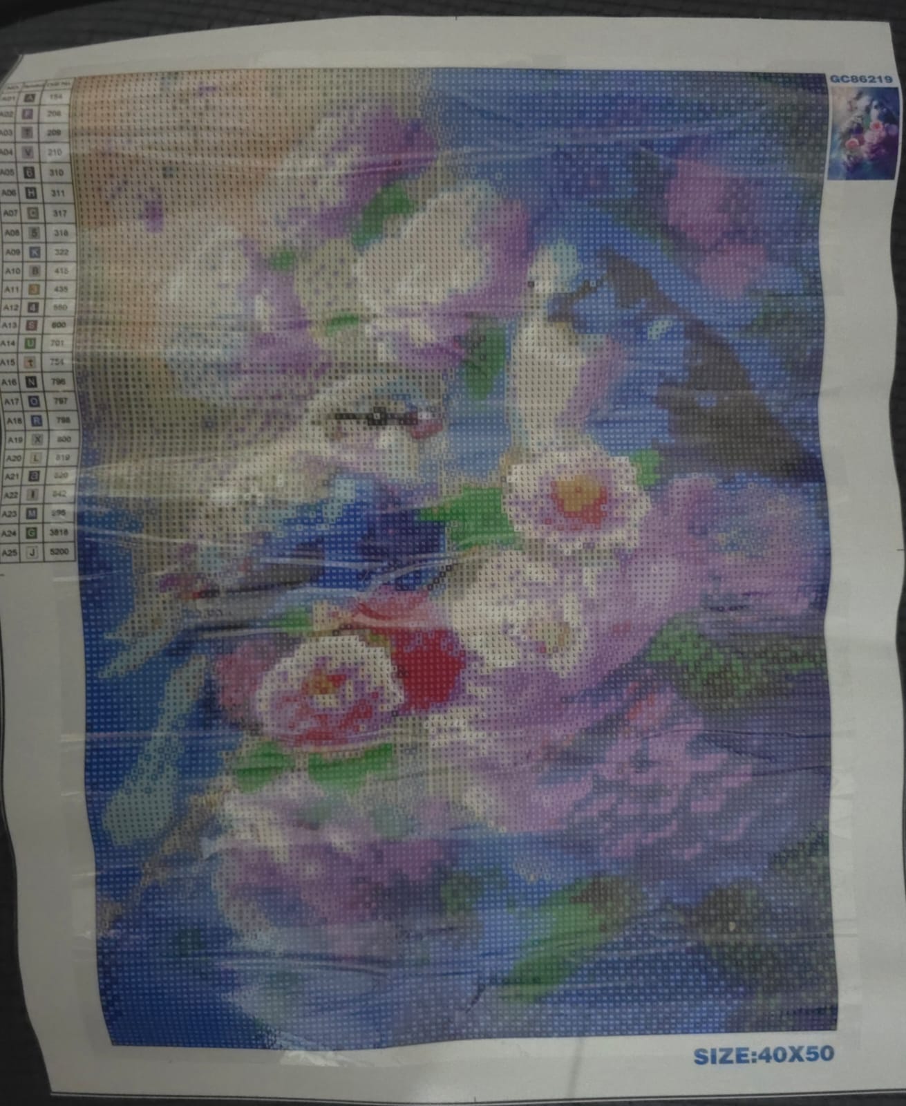 Pájaros  con flores de 40 x 50.