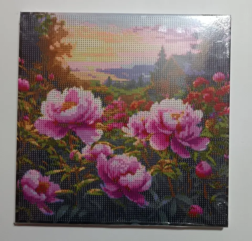 Campo de rosas rosadas.