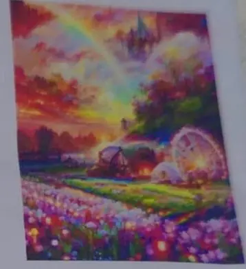 Paisaje con arco iris.
