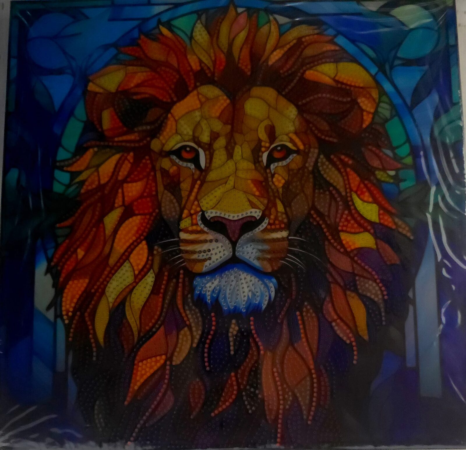 Cuadro, león mosaico.