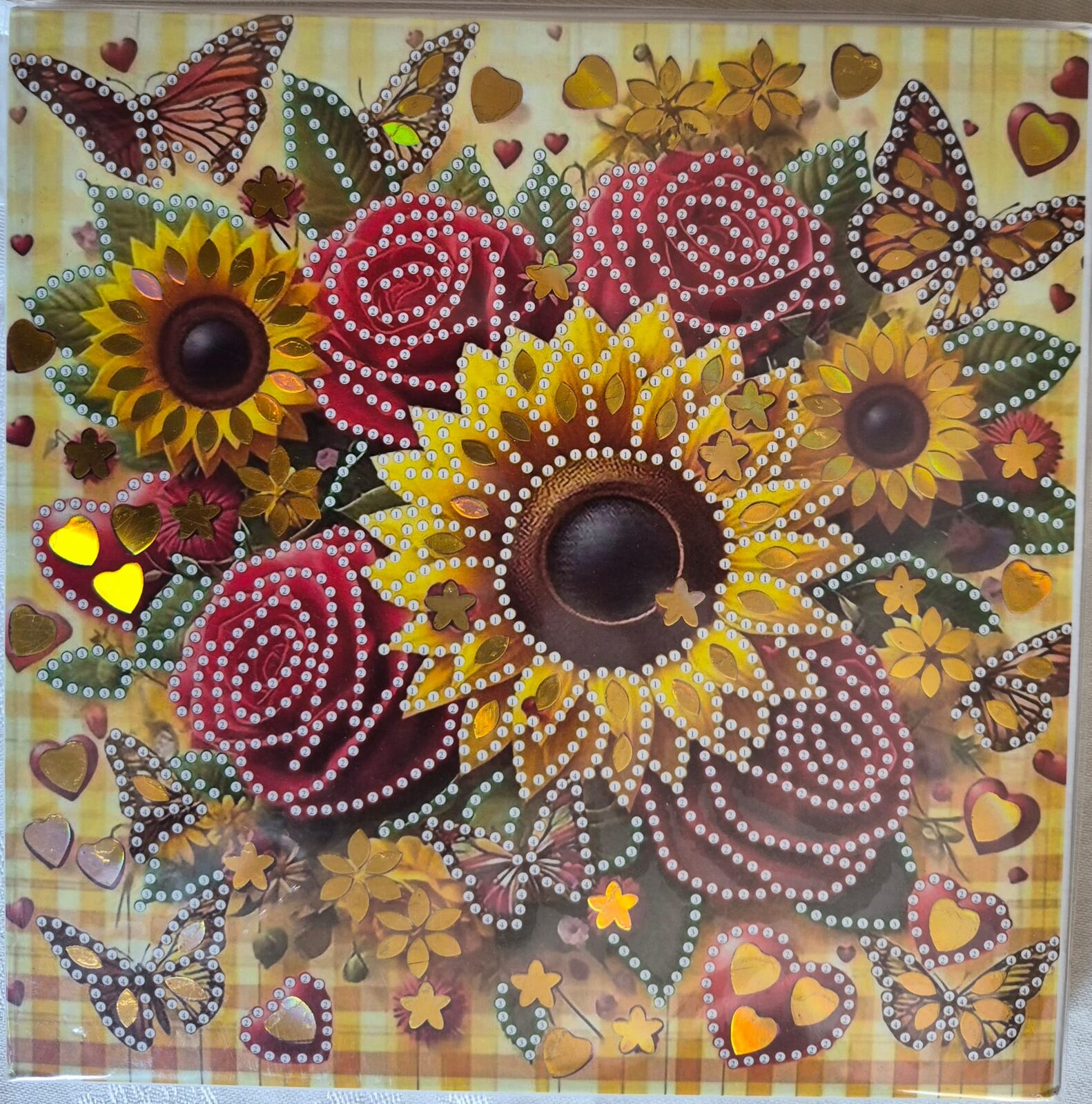Girasoles con rosas