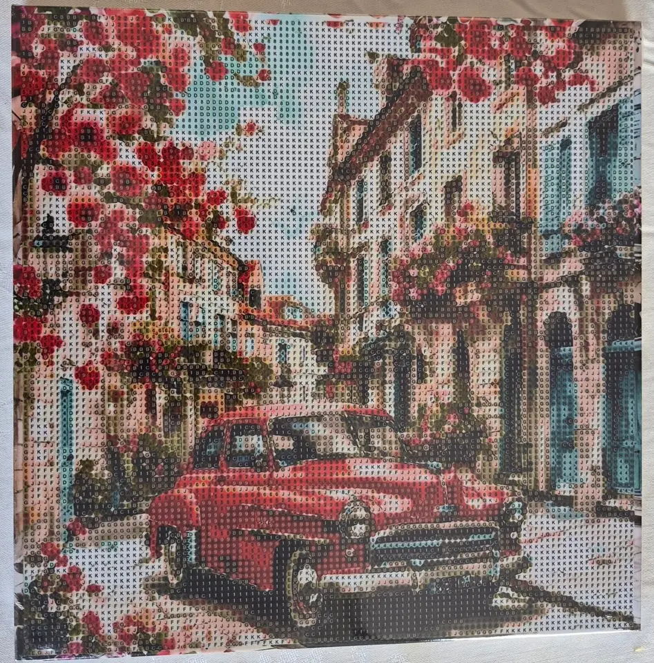 AUTO ROJO CON FLORES