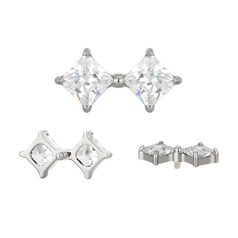 Top 2 princess cut prong set