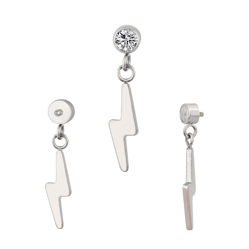 Labret cz charm rayo