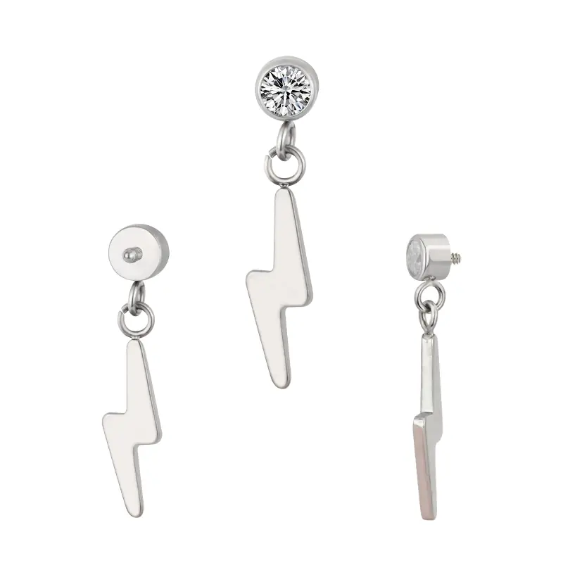 Labret cz charm rayo