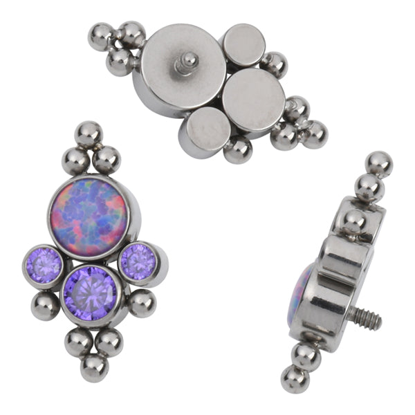 Cluster opal purple zircon