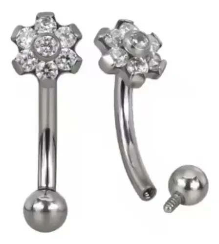 Barbell curvo flower