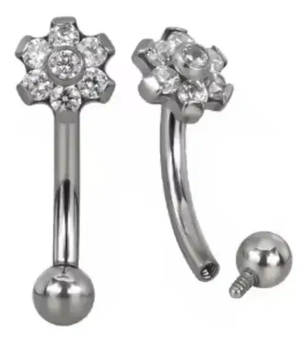 Barbell curvo flower