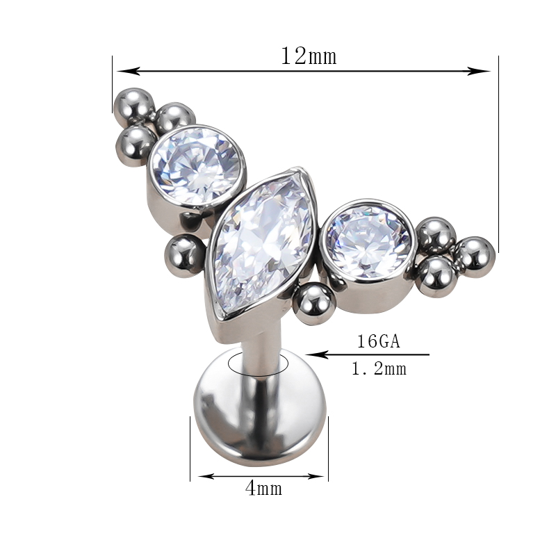 Labret cluster marquise queen