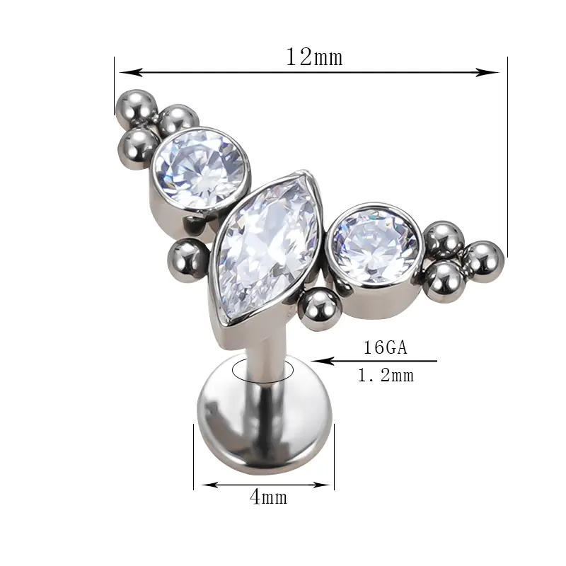 Labret cluster marquise queen