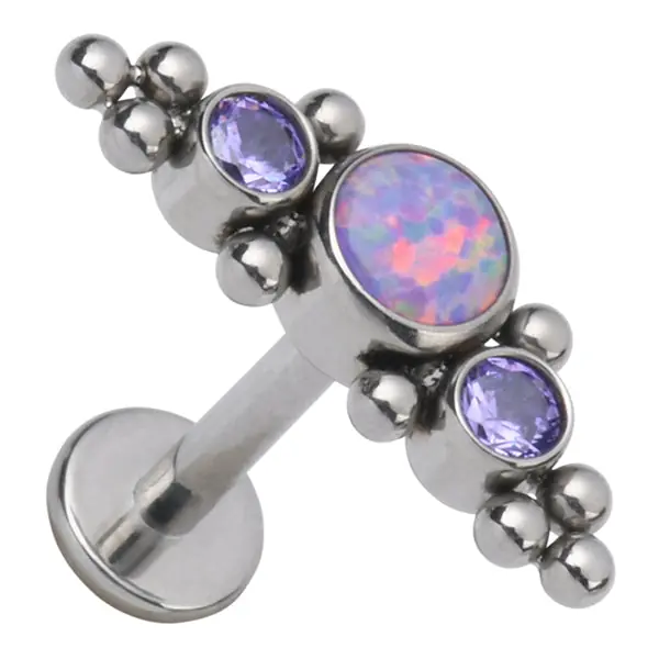 Cluster opal purple zircon balls