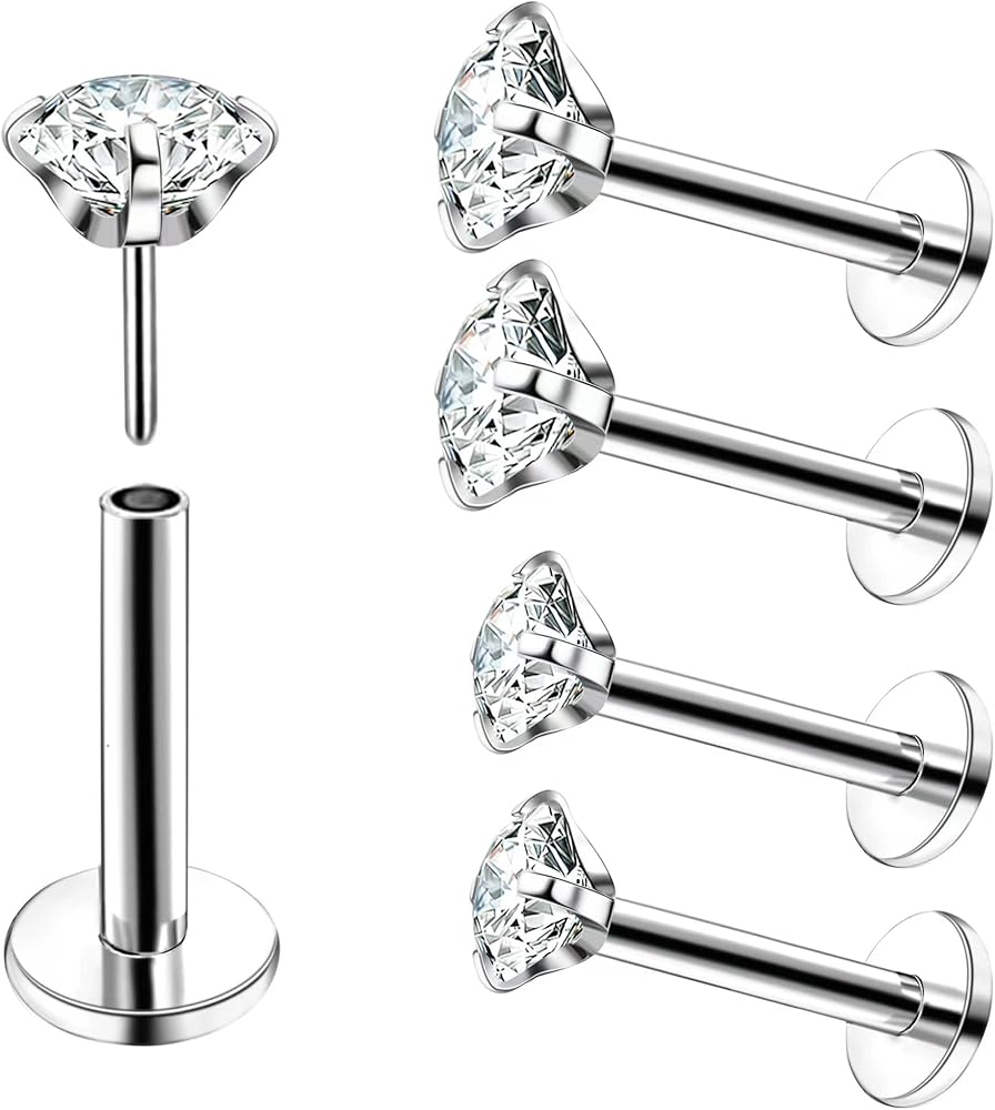 Labret zirconia engarzada push in