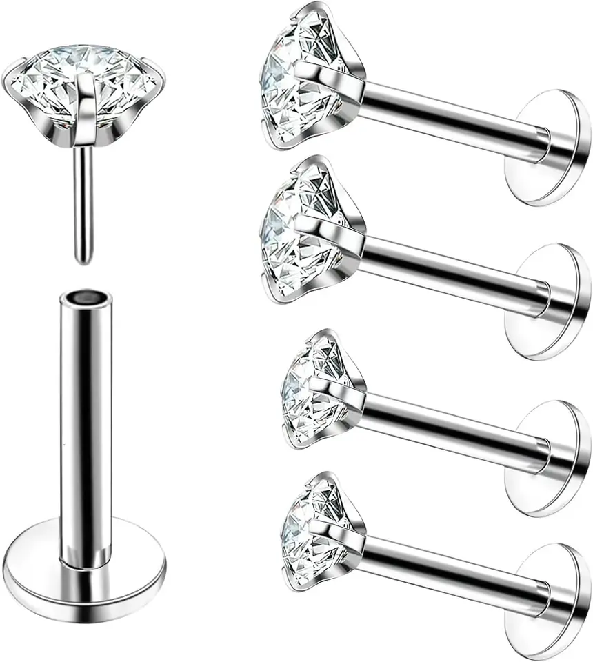 Labret zirconia engarzada push in