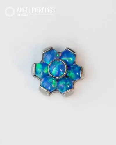 Top 14g ópalo azul flower
