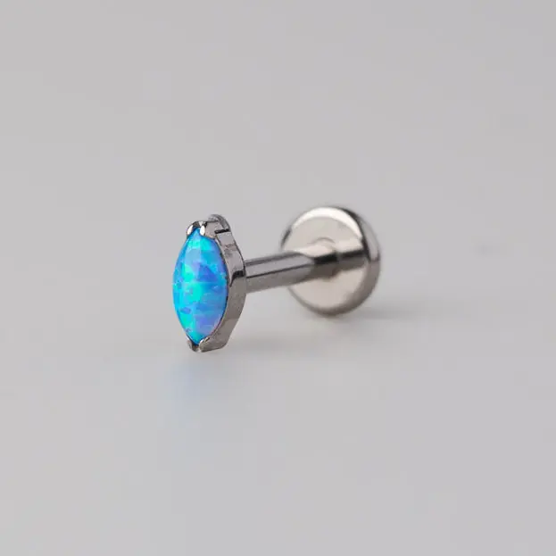 Labret opal blue teardrop